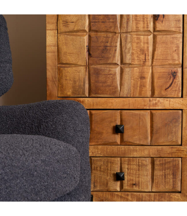 Starfurn Kabinet Brandy – 100 cm breed – Mangohout met 2 deuren en 4 lades – Starfurn