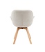 Starfurn Eetkamerstoel Jesse – Beige stof – 180° draaibaar – Met armleuningen – Houten poten
