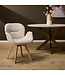 Starfurn Eetkamerstoel Jesse – Beige stof – 180° draaibaar – Met armleuningen – Houten poten