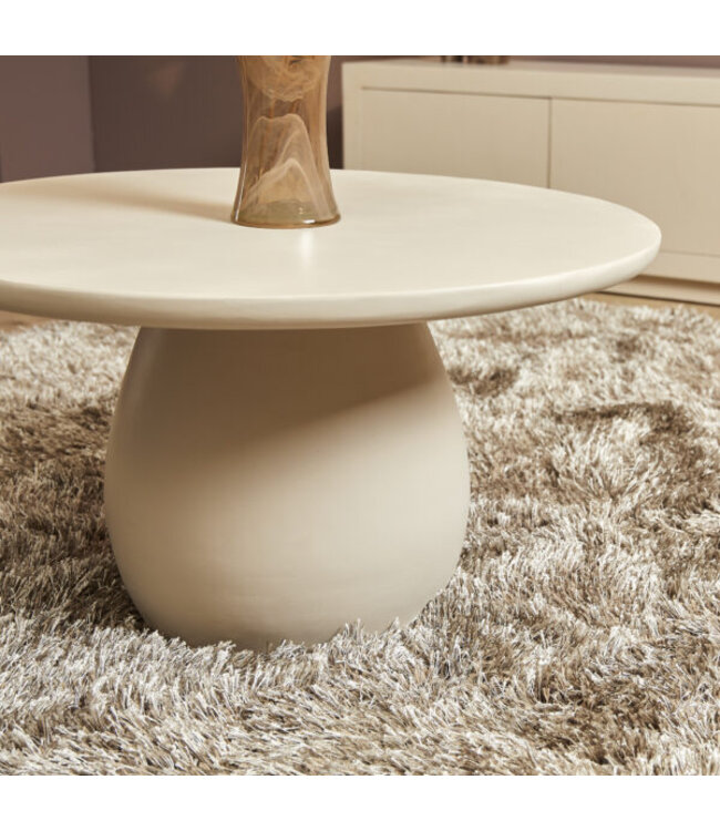 Starfurn Salontafel Mosi – Rond Ø70 cm – Mangohout – Zandkleurige finish – FSC® gecertificeerd