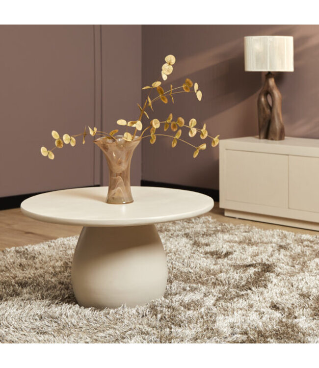 Starfurn Salontafel Mosi – Rond Ø70 cm – Mangohout – Zandkleurige finish – FSC® gecertificeerd