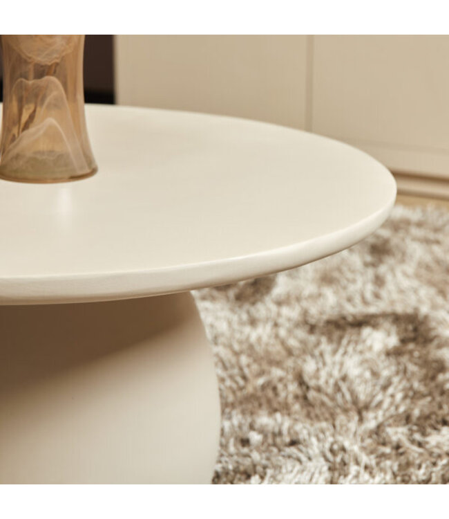 Starfurn Salontafel Mosi – Rond Ø70 cm – Mangohout – Zandkleurige finish – FSC® gecertificeerd