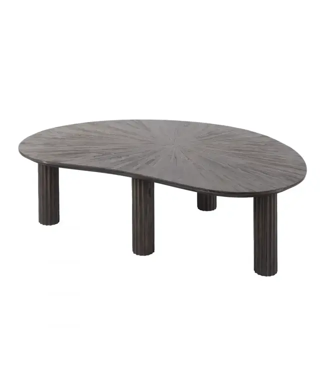 Rispens Salontafel Maya Teak – Niervormig – 110 cm – Massief Teakhout Espresso