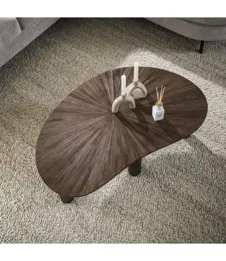 Rispens Salontafel Maya Teak niervormig 110cm / Massief teak espresso
