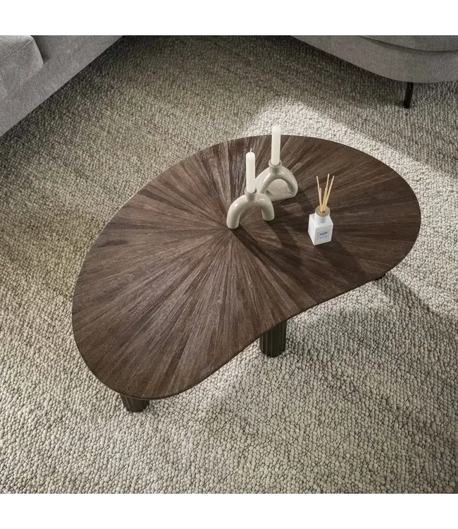 Rispens Salontafel Maya Teak – Niervormig – 110 cm – Massief Teakhout Espresso