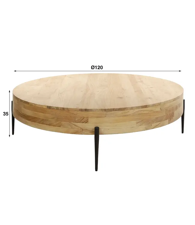 Rispens Salontafel Bulky Wood dia. 120cm Massief Acasia