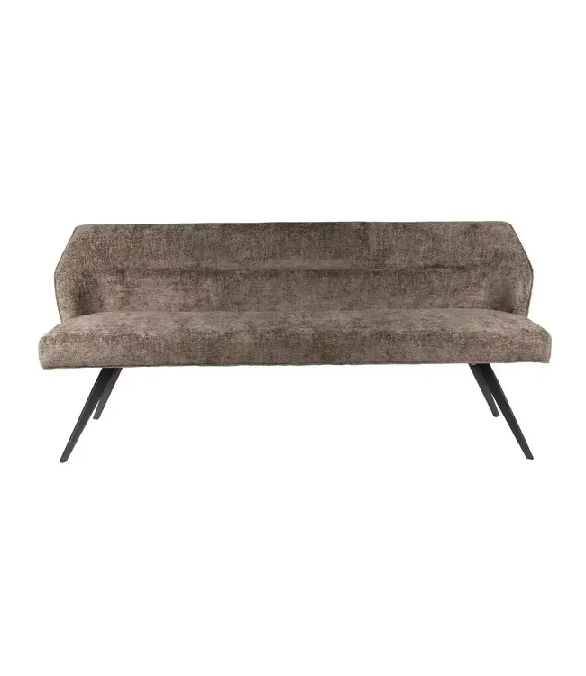 Rispens Eetkamerbank Pull – 188 cm – Hoven Taupe – Velvet Chenille – Zonder Armleuningen