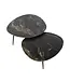 Rispens Salontafel Fossil – Organisch – Set van 2 – Keramiek Fossil Black – Zwart Metaal