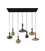 Rispens Hanglamp Karaf – 4+3-lichts – Artic Zwart – Glas & Metaal – Moderne Eyecatcher