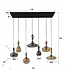 Rispens Hanglamp Karaf – 4+3-lichts – Artic Zwart – Glas & Metaal – Moderne Eyecatcher