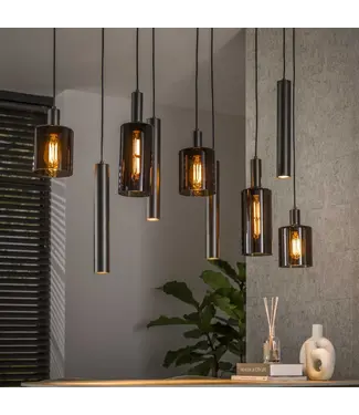 Rispens Hanglamp Sepiora 5+4-lichts / Sienna bruin