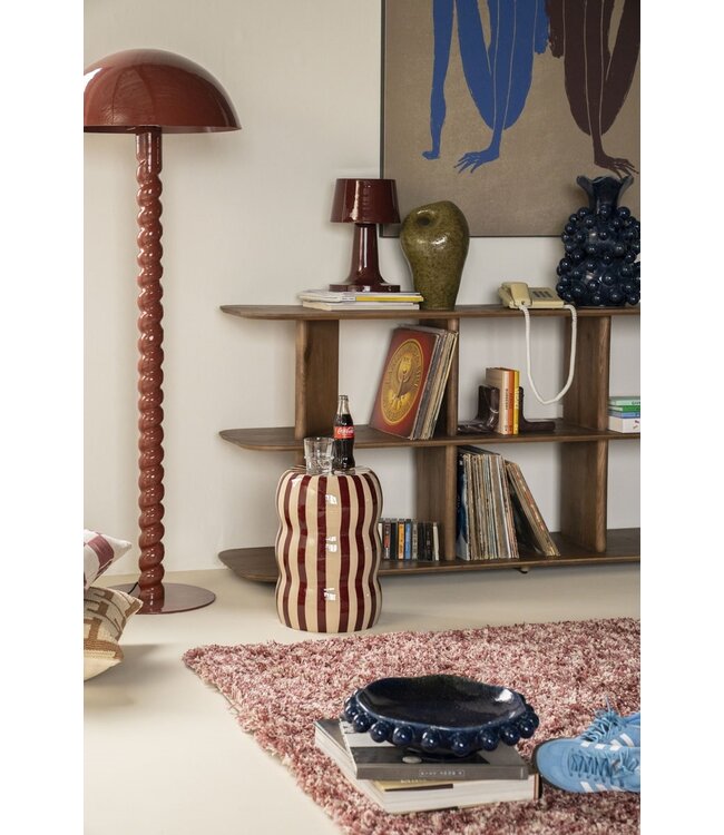 By-Boo Bijzettafel Candice – By-Boo – 28x28x40 cm – Metaal – Beige/Bordeaux