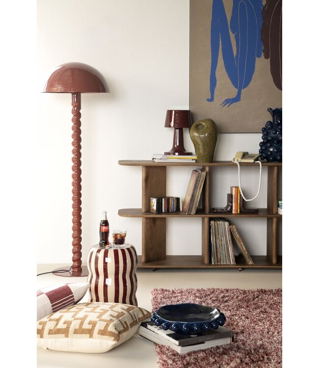 By-Boo Bijzettafel Candice – By-Boo – 28x28x40 cm – Metaal – Beige/Bordeaux