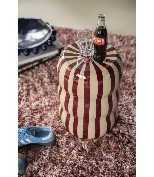 By-Boo Bijzettafel Candice – By-Boo – 28x28x40 cm – Metaal – Beige/Bordeaux