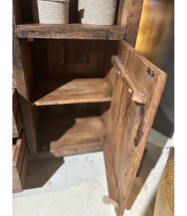 Rispens Kabinet Brent – 100x40x120 cm – Massief Reclaimed Wood – Industrieel