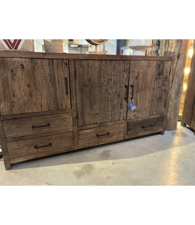 Rispens Dressoir Brent – 160x85x40 cm – Massief Reclaimed Wood – Industrieel