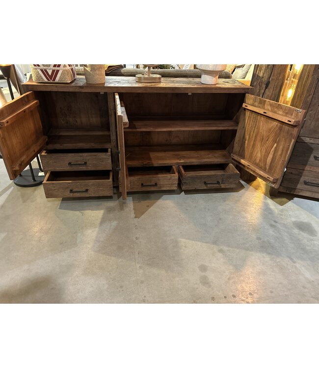 Rispens Dressoir Brent – 160x85x40 cm – Massief Reclaimed Wood – Industrieel