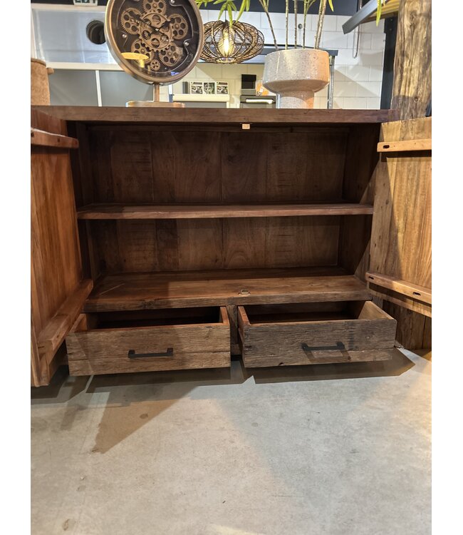 Rispens Dressoir Brent – 160x85x40 cm – Massief Reclaimed Wood – Industrieel
