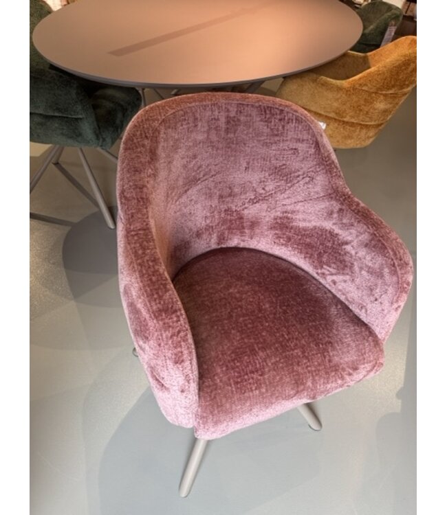 Rispens Eethoek – Ovale Tafel 240x120 cm met 6 Stoelen – Bergen Groen, Roze & Geel – Magnum Poot