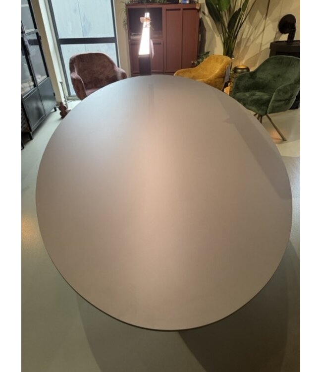 Rispens Eethoek – Ovale Tafel 240x120 cm met 6 Stoelen – Bergen Groen, Roze & Geel – Magnum Poot