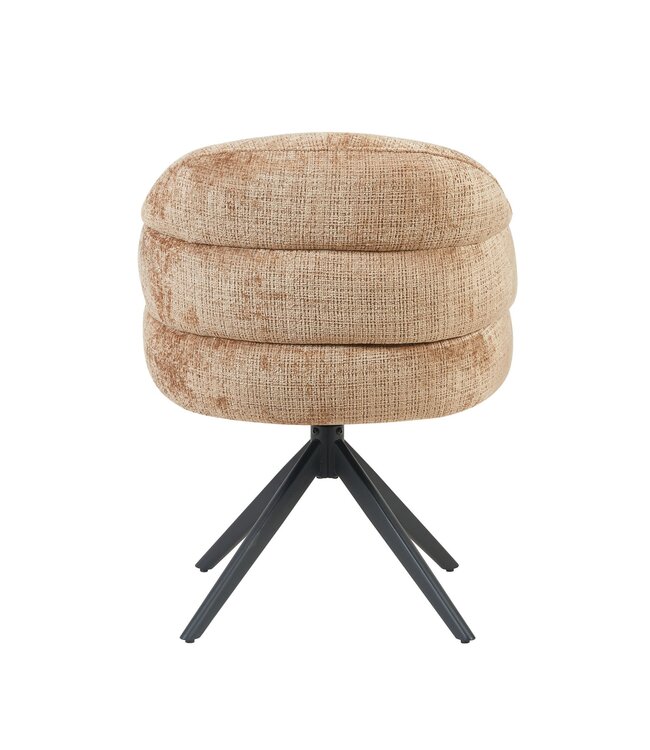 Starfurn Eetkamerstoel Bella – Cinnamon – Met Armleuning – Draaibaar met Auto-Return – Poot Zwart