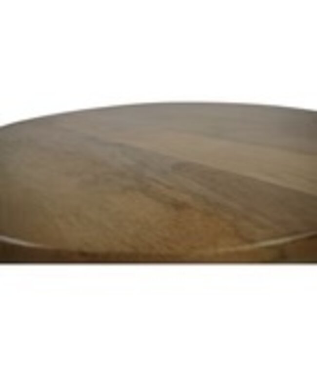 Rispens Salontafelset Alice – 3-delig – Mangohout – Rond – Zwart Metalen Frame