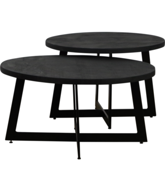 Rispens Amir set van 2 rond met kruispoot zwart