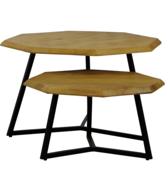 Rispens Auke set van 2 8-hoekig Naturel frame black