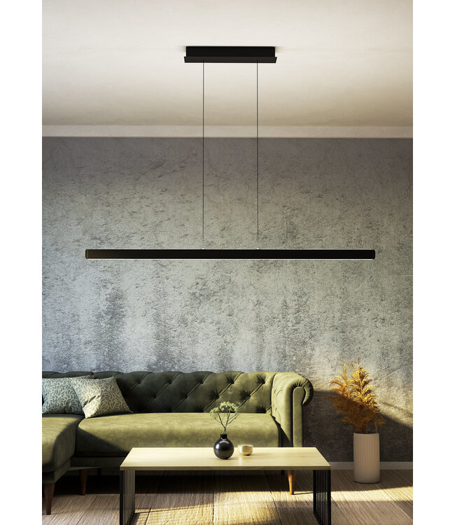 Eglo Ciggiano Hanglamp LED – Zwart – Aluminium & Staal – Dimbaar – 150 cm