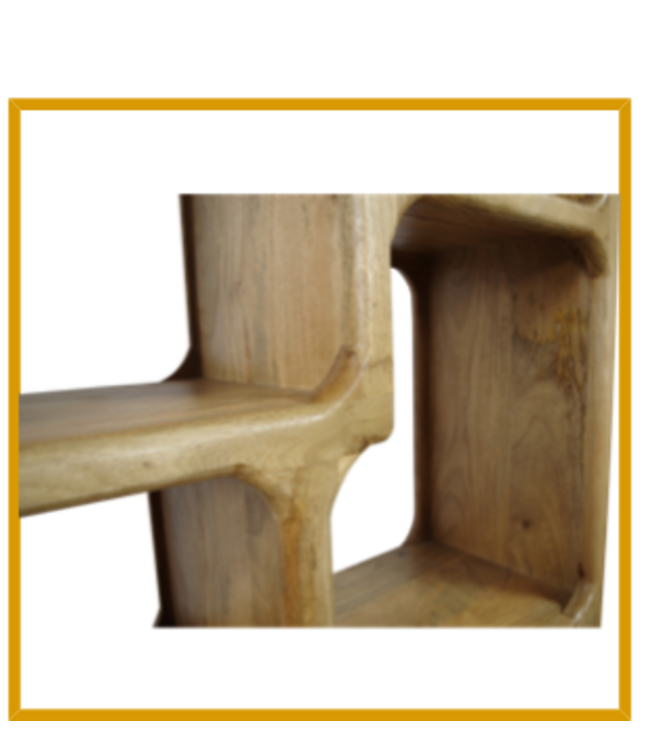 Rispens Vakkenkast Cortez Recht – 86x35x180 cm – Naturel – Massief Hout