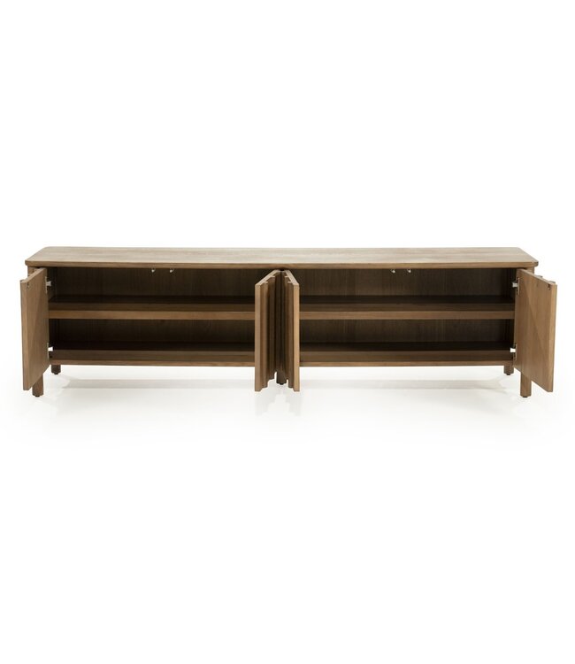 Eleonora Eleonora Jake tv meubel 4 deurs bruin 183x47x50 cm eikenhout