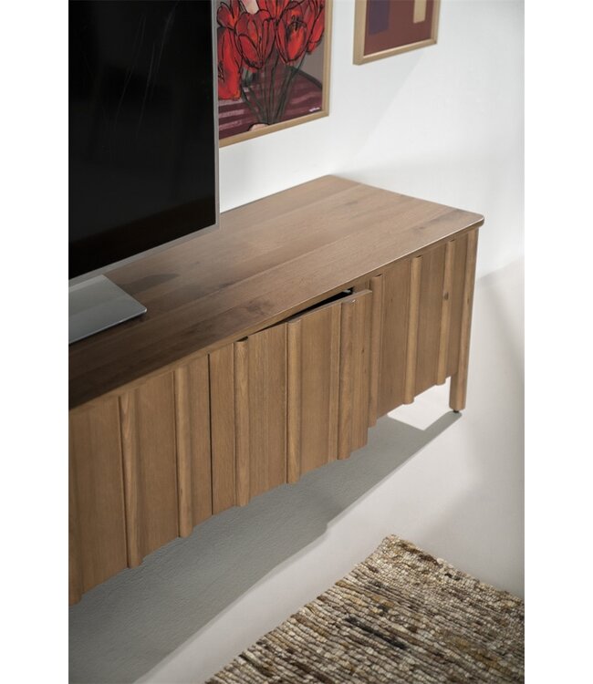 Eleonora Eleonora Jake tv meubel 4 deurs bruin 183x47x50 cm eikenhout
