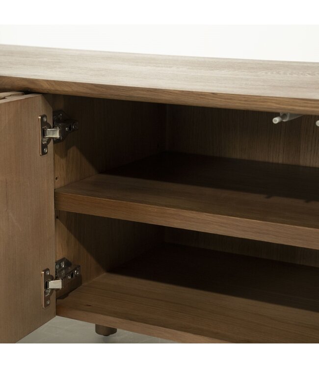 Eleonora Eleonora Jake tv meubel 4 deurs bruin 183x47x50 cm eikenhout