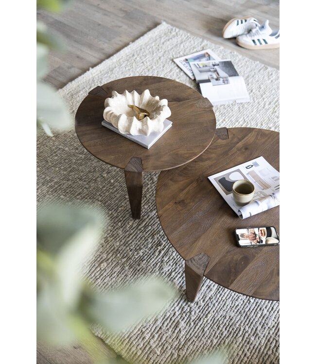 Eleonora Eleonora Davina salontafel Small 60x60x36 cm – mangohout geborsteld