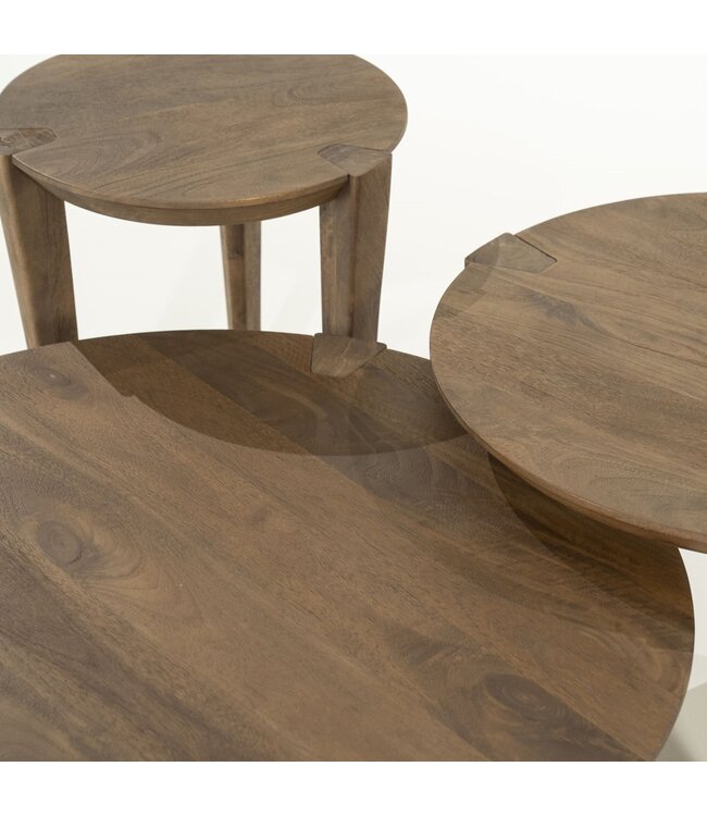 Eleonora Eleonora Davina salontafel Small 60x60x36 cm – mangohout geborsteld