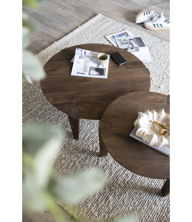 Eleonora Salontafel Davina Large – 80x80 cm – Mangohout – Eleonora