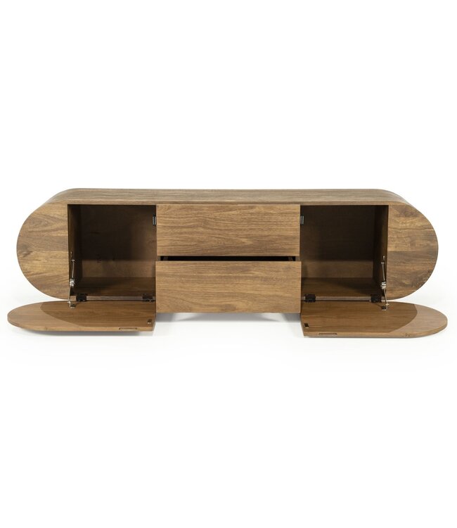 Eleonora TV Meubel King – 160 cm – Mangohout – Eleonora – Met 2 Deuren & 2 Lades