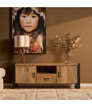 Starfurn Britt met deuren en lade Naturel Mangohout 150 cm