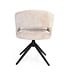 Starfurn Starfurn Demi eetkamerstoel met arm beige draaibaar – zwart metalen poot