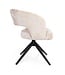 Starfurn Starfurn Demi eetkamerstoel met arm beige draaibaar – zwart metalen poot