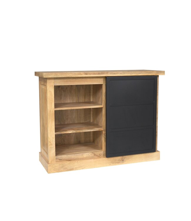 Starfurn Ladekast Noa naturel mangohout 100 cm – met deur en lades