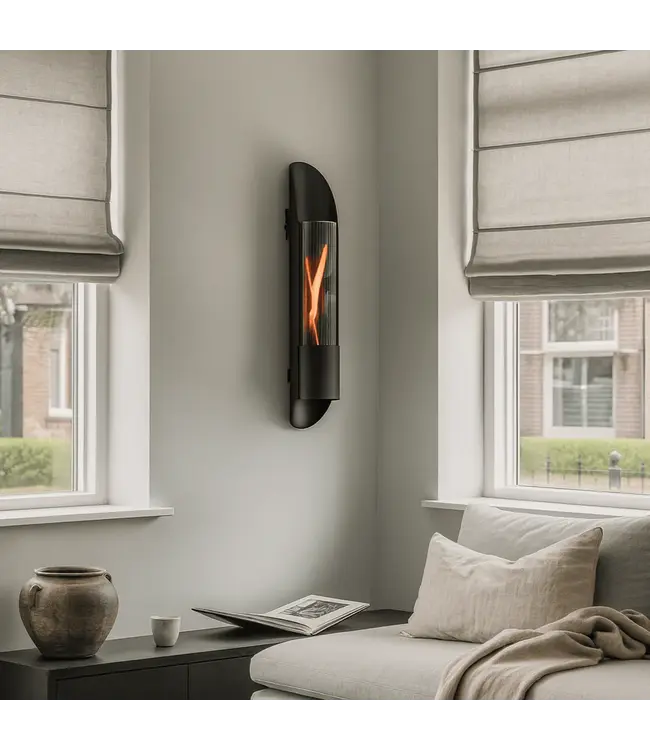 Tenderflame Cycloflame Wall wandhaard zwart – 1500W design haard