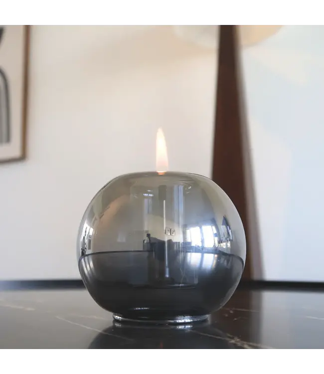 Tenderflame Globus Candle 10 Graphite Ø10,5 cm – tafelvuur glas