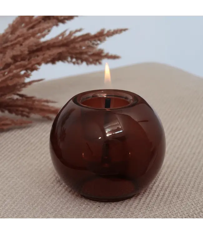 Tenderflame Globus Candle 10 Amber Ø10,5 cm – tafelvuur glas