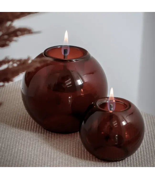 Tenderflame Globus Candle 15 Amber Ø15 cm – glazen tafelvuur