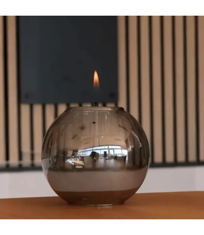Tenderflame Globus Candle 15 Amber Ø15 cm – glazen tafelvuur