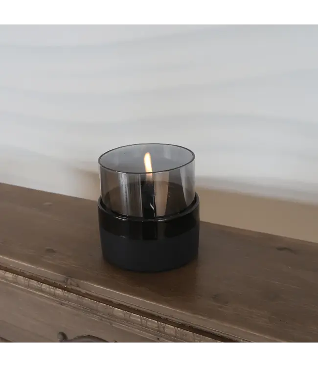 Tenderflame Rosie 10 Black Smoke sfeerlamp Ø10,5 cm – keramiek & glas