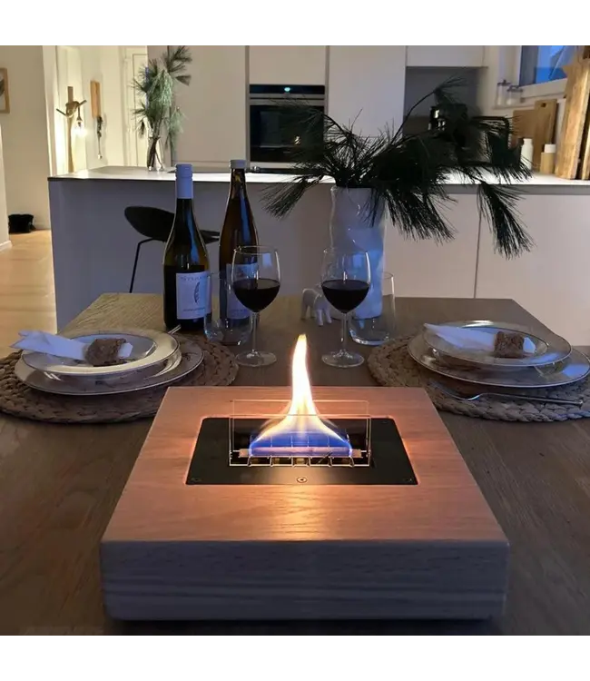 Tenderflame Holly Black Oak tafelhaard 30 cm – eikenhout design