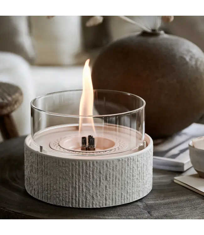 Tenderflame VTwonen Glow Café 18 tafelhaard wit 20 cm – betonlook