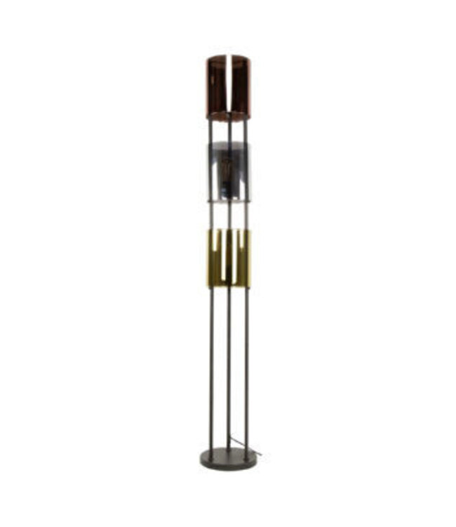 Rispens Lucente Tricolore vloerlamp 3L artic zwart 175 cm – glas